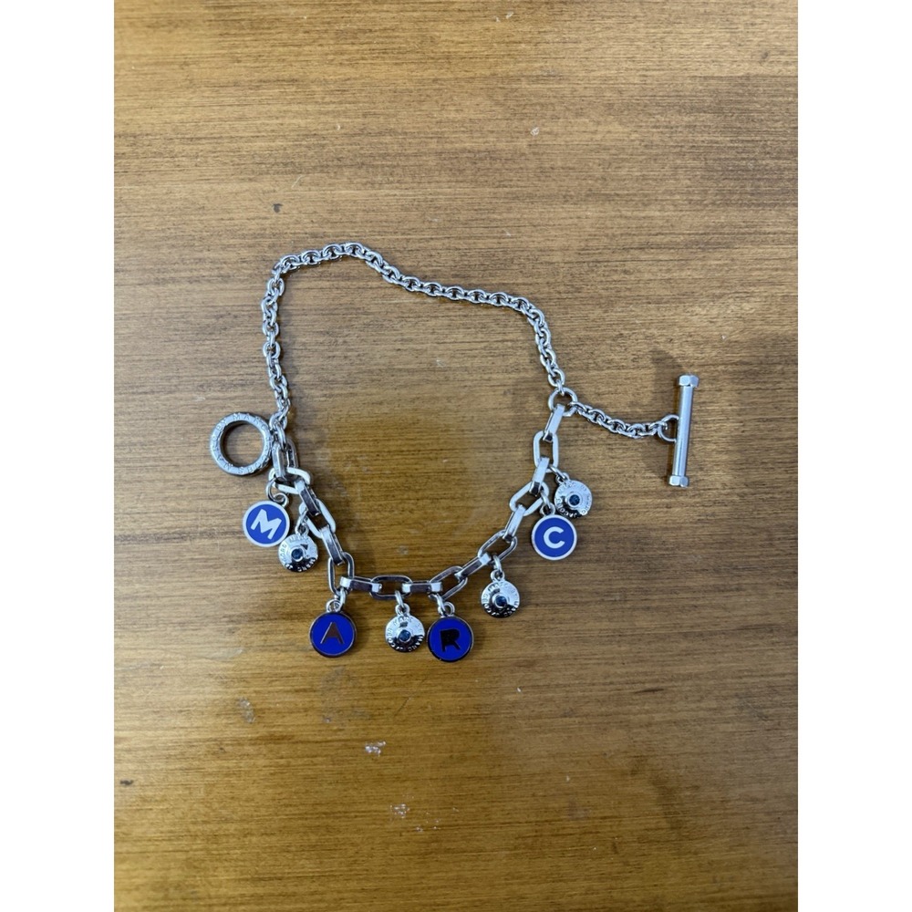 Marc Jacobs silver bracelet with blue accents